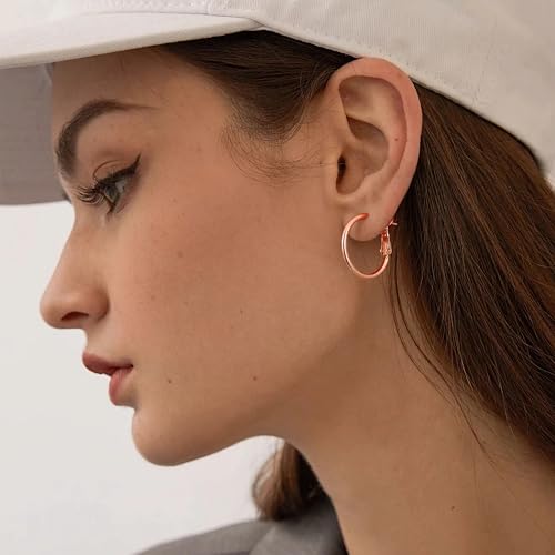 Image of Gacimy Gold Hoop Earrings for Women, 14K Gold Plated Thin Hoops