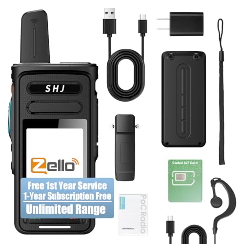 Zello 2.4-inch Large Screen 4G POC Radio- Android 8.1 Nationwide Range PTT Two-Way Fast Radio SIM Card Included (2.4inch)