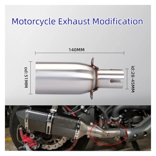Tuyau d'échappement de moto modification section centrale 51mm - 3