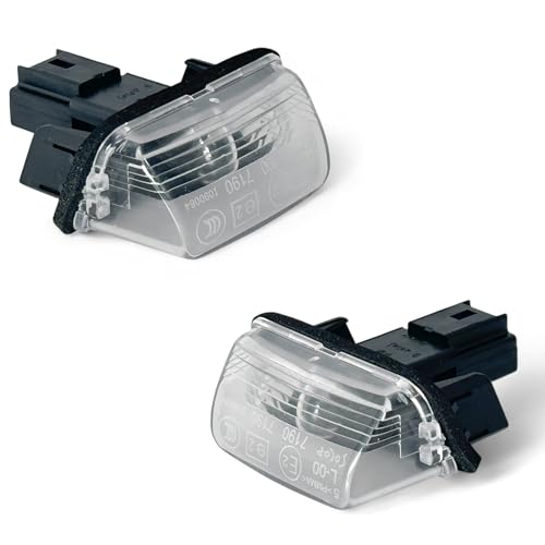 Autocraft Juego de 2 luces de matrícula con bombillas para BERLINGO, C3, C4, C5, DS4, SAXO, XSARA, 206, 207, 306, 307, 308, 406, 407, 5008 y PARTNER - OEM 6340A3 6340.A3