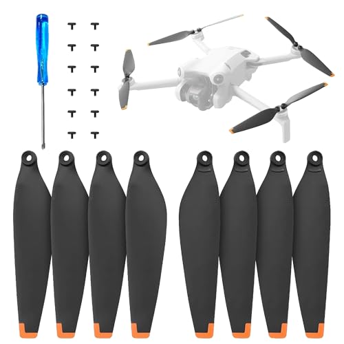 Image of ZORBES 8Pcs Mini 4 Propeller Blades Replacement for D-JI Mini 4 Pro, Ultral Lightweight Silent Flight Propeller Set with Screwdriver Screws Pack, No Drone