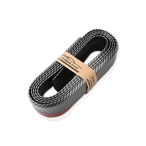 Yonput 1 PC Car Front Bumper Lip, 8.2Ft/2.5M Car Carbon Fiber Front Lip, Universal Side Skirt Front Lip Splitter Spoiler Car Front Bumper Guard Waterproof Protection (Black)