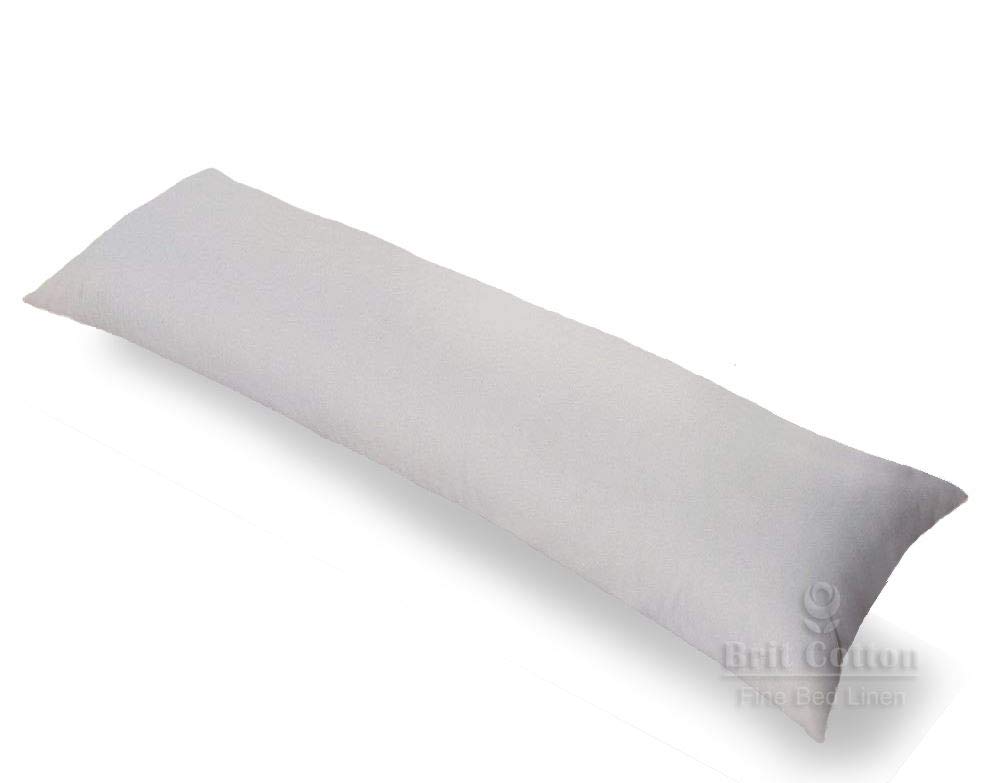 Brit Linen T168 Soft Bolster Pillow Case Pregnancy Maternity Orthopedic Support Cover Silver 3FT LENGTH