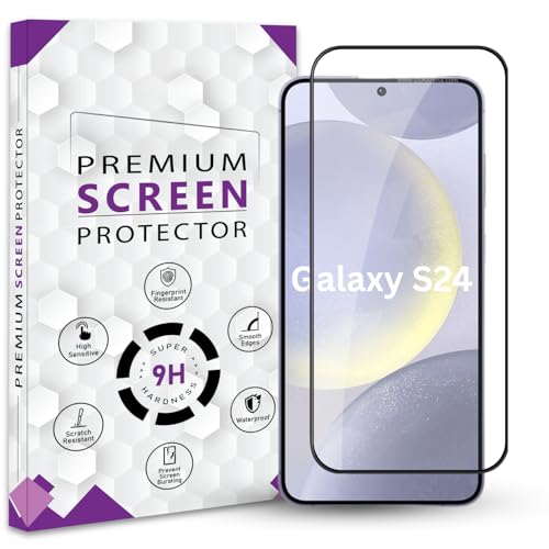 Image of Premium Tempered Glass Screen Protector Guard For Samsung S24 (6.2 Inch, Pack of 1) | Edge to Edge Coverage With Easy to installation kit