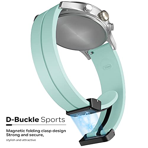 Image of Magnetic Watch Band 16mm 18mm 19mm 20mm 22mm - Quick Release - Skin-Friendly Soft Silicone Sport Watch Band for Men Women, Magnetic Folding Clasp Silicone Strap