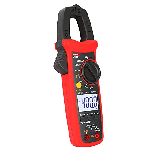 Image of UNI-T Digital Clamp Meter UT203+, AC Current True RMS HVAC Volt Amp Ohm Meter Clamp On Multimeter, Auto Ranging 4,000 Counts NCV AC DC Voltage Frequency Resistance Capacitance Continuity Diode Tester