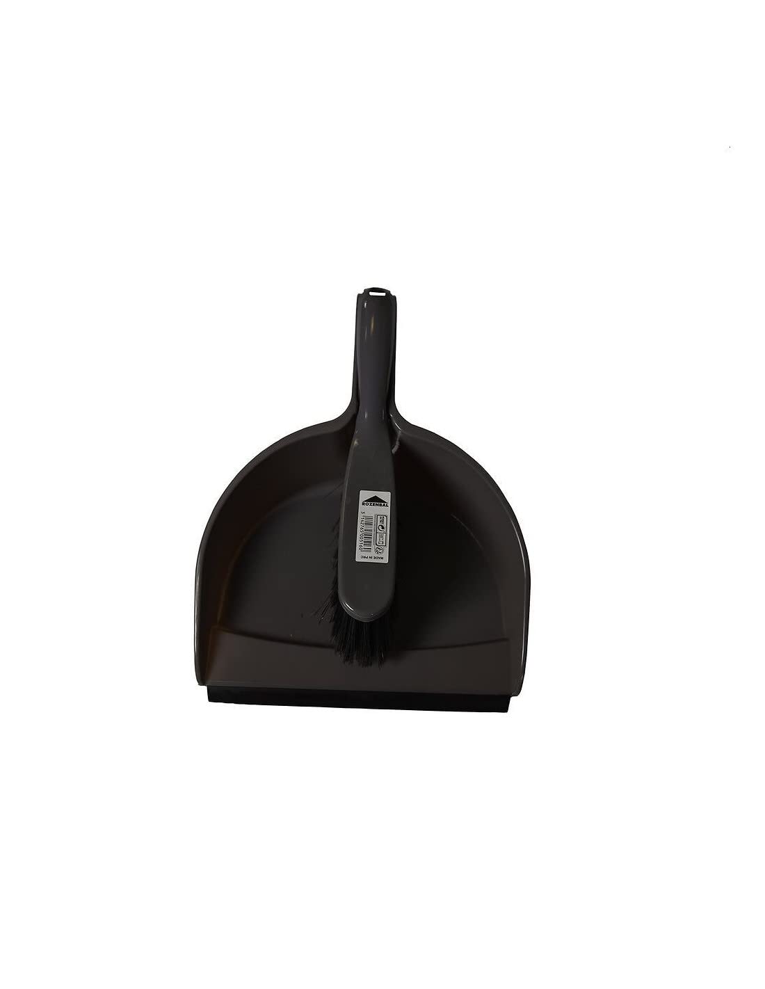 Rozenbal Plastic Dustpan With Rubber Blade + Brush