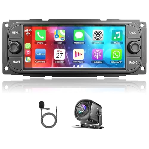 6.86 inch Double Din Autoradio pour Dodge Ram Pickup 2002-2005 avec Wireless Carplay Android 14 GPS Navigation Head Unit Bildschirm Dab Bluetooth Backup Camera...