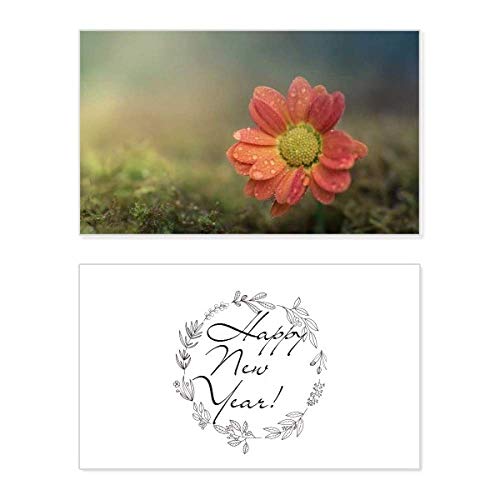 Tarjeta de felicitación de Año Nuevo para sorprender a tus seres queridos con flores elegantes
