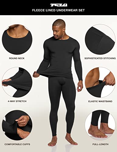 Tsla MHS100 Men'S Thermal Underwear Set, Microfiber Soft Fleece Lined Long Johns, Winter Warm Base Layer Top & Bottom thumb #5