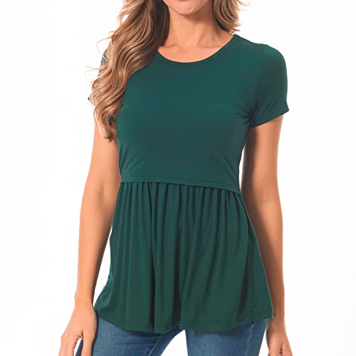 Image of Bearsland Women’s Nursing Top Long Sleeve Scoop Neck Nursing Shirt Breastfeeding Shirt Pregnancy Clothes