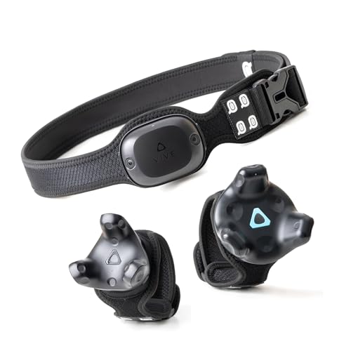 Image of QOi Trackerstraps for Vive Tracker 3.0, 2.0, Tundra Tracker, Vive UltimateTracker Empower Full Body Tracking in VR Chat,and Other FBT Apps(Tracker Sold Separately) 1XBelt 2XShort Band Black