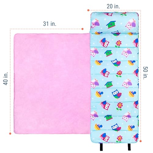Image of Wildkin Kids Original Nap Mat - Cozy Kids Sleep Mat with Pillow, ideal for School & Travel