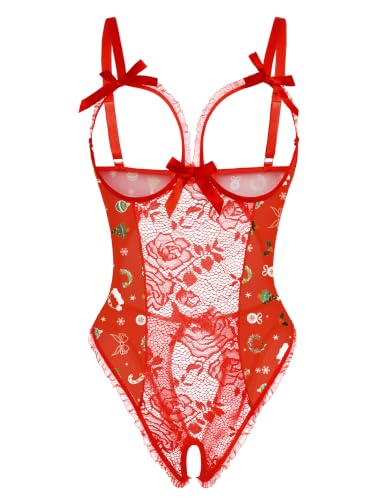 Image of Avidlove Women One Piece Lingerie Sexy Lace Babydoll Mini Bodysuit