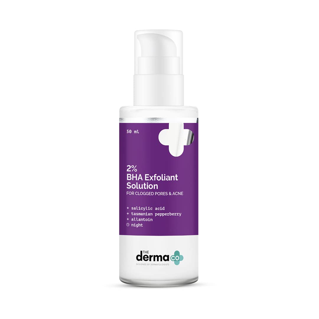 The Derma Co 2% BHA Exfoliant Solution with Salicylic Acid & Tasmanian Pepperberry For Clogged Pores & Acne - 50 ml