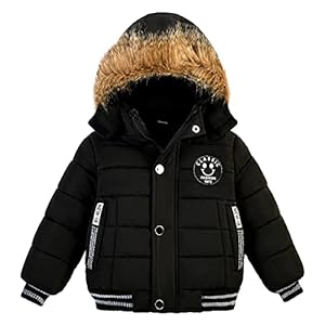Toddler Boys Down Jacket Fur Collar Hood Thick Warm Winter Snowsuit Coat Parka