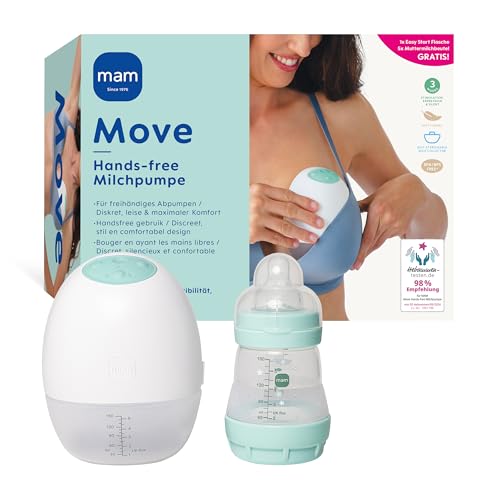 MAM Move Handsfree Milchpumpe, elektrisch & kabellos, 3 Modi...