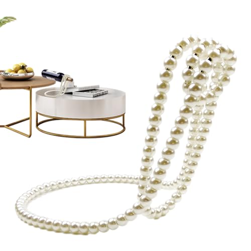 Porta bottiglie di vino con collana di perle | Supporto per bottiglie di vino sospeso per cucina, tavolo da pranzo, bar, commerciale | Elegante rack per casa, eventi, regalo, placcato in metallo