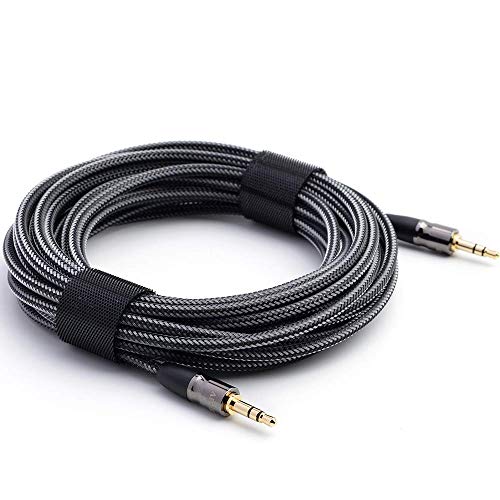 Cable de audio 3.5mm macho a macho 20ft negro miniatura 6