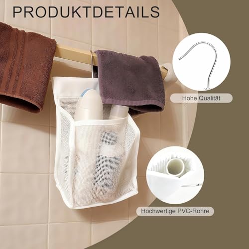 JIUCHAOTONG Wäscheklammerbeutel, Wäscheklammerbeutel zum Aufhängen Klammerbeutel, Reusable Klammerbeutel, Wäscheklammern, mit einem S-Haken, für Haus und Garten, Weiß