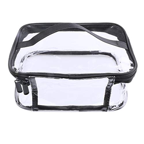 kuou-Clear-Make-up-Bag-Gift-Cosmetic-Bag-Portable-Waterproof-PVC-Travel-Bag-Brushes-Organizer-for-Men-and-Women-Travel-Business-BathroomBlack