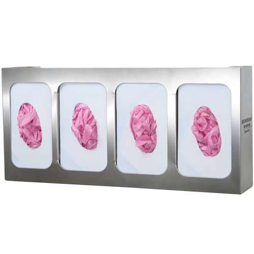BOWMAN - Glove Box Dispenser - Quad with Dividers 21.16"W x 10.03"H x 3.81"D (2 Pack)