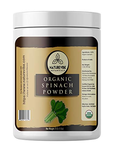 Naturevibe Botanicals Organic Spinach Powder, 1lbs | Non-GMO and Gluten Free | Rich