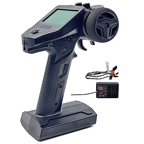 Alaohu Flysky FS-G7P Transmisor y receptor RC de 7 canales FS-R7P Sistema de control de radio de superficie de 2.4 GHz para rastreador RC, Buggy, coches y barcos (volante de esponja mejorado)