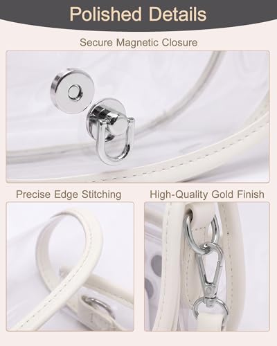 Image of Wuflyover Clear Bag for Stadium Events, Clear Purse Crossbody Bag for Women