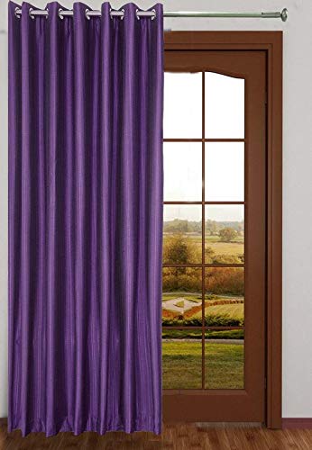 Exporthub Polyester & Polyester Blend Solid Grommet Eyelet Window Curtain, 6ft, Purple, Pack of 1