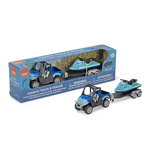 Wild Republic Aquatic Truck with Trailer, Gifts for Kids, Imaginative Play Toy, 5"