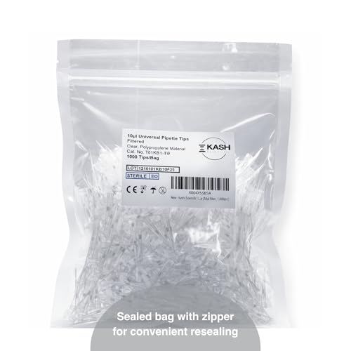 Image of Kashi Scientific 10uL Universal Filter Pipette Tips, Sterile Bulk Pipet Tips with Clear Graduation, Low Binding, DNase RNase Free [10ul Filter, 10,000pcs]
