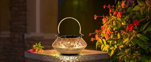 Image of 5 pcs Wall Hanging Brass Metal Small Size 5 inch in Degchi String Light Holder | Tabletop Tea Light Candle Holder | Diwali Decoration String Light Incense Burner | Dhoop Dani Pot Diya Holder