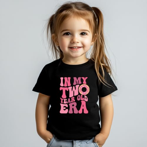 Toddler Girls 2nd Birthday Shirt, Im Two Cute Two Wild Two Years Old Birthday Gift, Cotton Short Sleeve Tees3