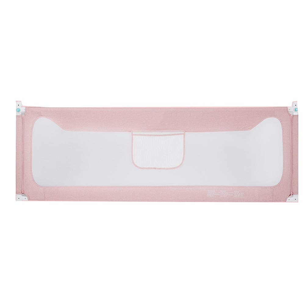 Barrera de seguridad para cama de bebé, portátil, transpirable, con funda extraíble, 220 x 68 cm, color rosa