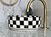 MIRATILE Handmade Countertop Ceramic Wash basin, Checkered Sink Bowl, Hand Painted Above Counter Vessel Sink, Farmhouse Bathroom Ceramic Basin with two gifts (14