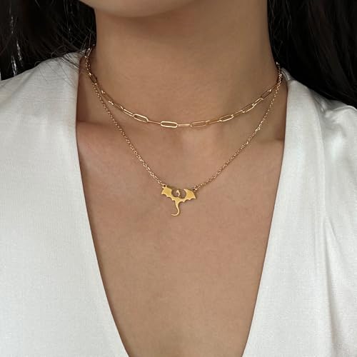 Gold/Silver Plated Necklace for Women, Dragon, Horse, Dachshund, Cat, Turtle Necklaces for Womens Dainty Simple Jewelry Gifts4