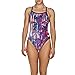 arena Riviera Challenge Back MaxLife Maillot de Bain Une pièce pour Femme, Femme, Maillot Une pièce, 000336, Riviera Rouge/Bleu, 30
