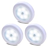 【工事不要×どこでも簡単取り付け】 人感センサーライト LED ３個セット 電池式 室内 屋内 簡単取り付け 小型 玄関 階段 廊下 天井 照明 足元灯 自動点灯 感知 省エネ 磁石 防犯 災害 グッズ (ホワイト(昼光色))