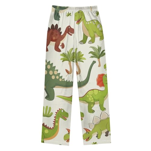 ZZXXB Dinosaur and Tree Boys Long Pants Soft Trousers Elastic Waist Kids Lounge Bottoms with Pockets S-XL2