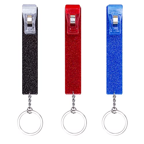 ZYTONGMAO 3 extractores de tarjetas de crédito, bonito agarrador de tarjetas de débito para uñas largas, llavero de cajero automático para mujer con clip de plástico, P, 4.3inx4.3inx0.6in