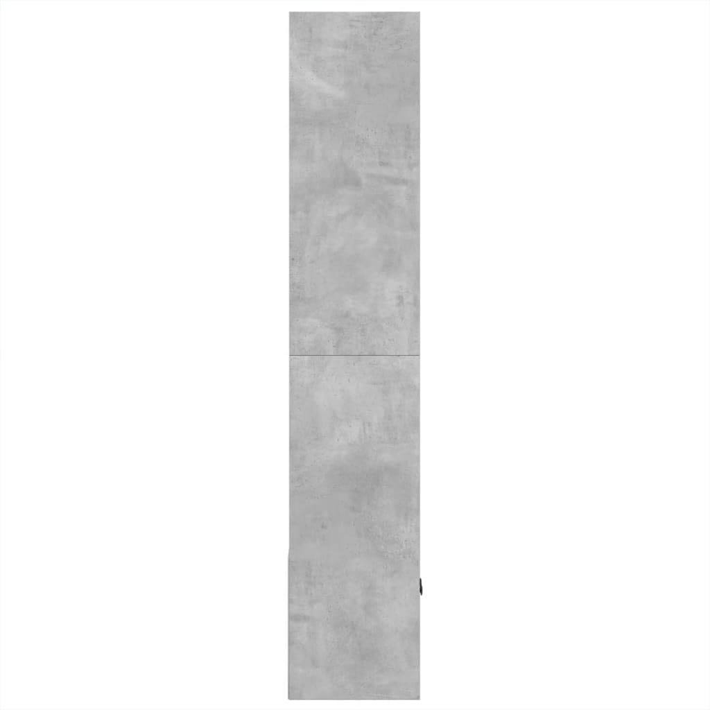 Libreria grigio cemento, 70 x 36 x 189 cm, in legno con scomparti multipli per una conservazione versatile e come divisorio
