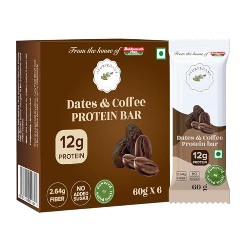 Image of Ayurvedant Dates & Coffee Protein Bar with Safed Musli, Mental Alertness Support