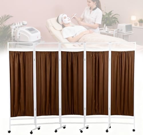 3 Panel Medical Privacy Screen - Mobile Folding Room Divider on Wheels, Double Layer Waterproof Fabric for Hospital & Clinic Privacy, Portable & Durable (White)