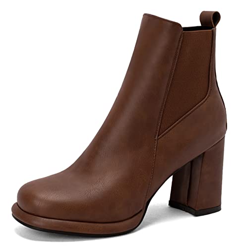 Classic Side Zipper Block Heel Women Chelsea Boots