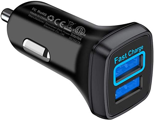 VANMASS Quick Charge 3.0 Car Charger, 30W Car Phone Charger Adapter Dual USB Port, Fast Charging 12V Car Cigarette Lighter Compatible with iPhone 11 Pro MAX Xs XR X 8, Samsung S10 S9 Note 10 9, Tablet