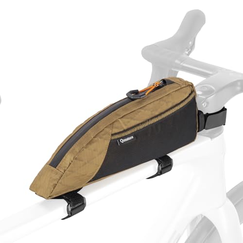 ROCKBROS (ロックブロス) トップチューブバイクバッグ サイクリング用 自転車フレームバッグ バイクパッキング用 防水バイク収納バッグ ロードマウンテングラベル電動バイク用サイクリングアクセサリー (カーキ)