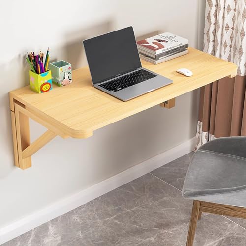Bureau mural rabattable en bois de 100 cm, la table pliante idéale pour buanderie - 2