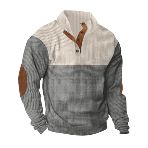MGWTFZDL Sueteres Hombres Jovenes para El Frio,Corduroy Sweater Men,Mens VTG Striped Sweater Black Monday Mens Cardigan Sweater with Leather Elbow Patches,Mens Sweaters with Elbow Patches