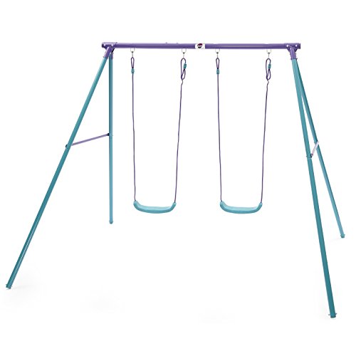 Plum Sedna Metal Garden Double Swing Set